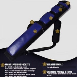 Champion 2X4,3x6 Leatherette/Nylon Billiard Pool Cue Stick Hard Case 4S2B, 6S3B